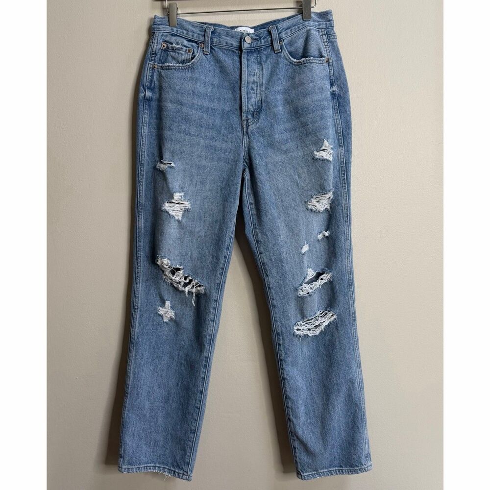 Pistola Presley High Rise Distressed Light Wash Ankle Jeans Size 28